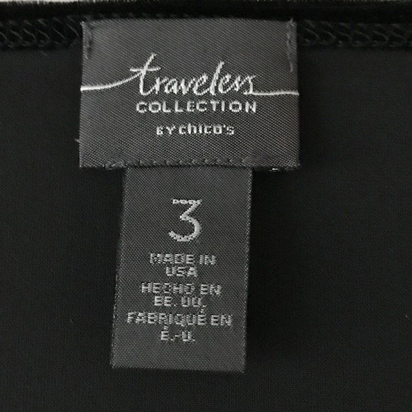 CHICO’S Travelers Velvet Black Sleeveless Blouse Tank Top Shell Women’s Size XL - Picture 6 of 16